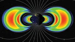 Ilustración de los Cinturones de Van Allen y el tercer cinturón encontrado por la NASA en 2012