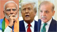 नरेंद्र मोदी, डोनाल्ड ट्रम्प आणि शाहबाज शरीफ