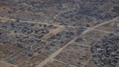 Imagen aérea de Gaza tomada el 6 de agosto de 2025