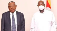 Obbo Girmaa Waaqee pirezidantii Yugaandaa Yuweerii Museeenii waliin 