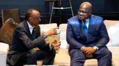 Perezida Paul Kagame na Felix Tshisekedi mu 2019 ubwo ibihugu byombi byari bibanye neza