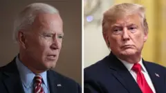 Joe Biden, kushoto , amekuwa akiongoza kura za maoni mara kadhaa