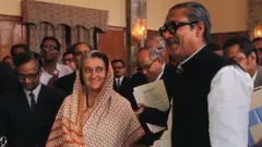 इंदिरा गांधी के साथ शेख़ मुजीब