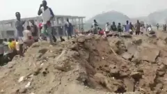The blast created a huge crater