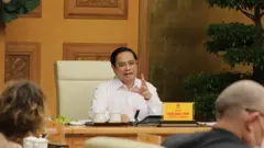 Thủ tướng Phạm Minh Chính phát biểu tại buổi làm việc với các doanh nghiệp châu Âu tại Việt Nam