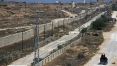 دورية تأمين فلسطينية موالية لحماس تحرس الحدود مع مصر