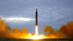 A missile is launched by North Korea