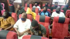 Aworan awọn amugbalẹgbẹ Igboho ninu ile ẹjọ