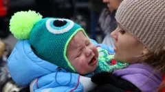 Ukrainian refugees in Przemysl, Poland, 6 March 2022