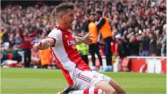 Xhaka celebrates