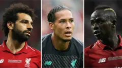 (left to right) Mohamed Salah, Virgil van Dijk and Sadio Mane
