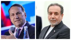 عباس عراقچی و رادوسواف سیکورسکی، وزرای خارجه ایران و لهستان