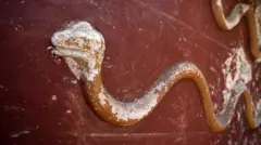 पोम्पेईमा फेला परेको नागको प्रतिमा 