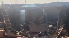 Aworan ọkan lara awọn ṣọọbu to jona