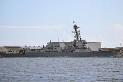 Navio militar dos EUA em Porto Rico, fotografado em 2 de dezembro