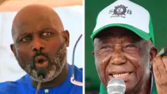 George Weah (L) and Joseph Boakai (R) 