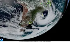 Imagem de satélite da Nasa mostra o ciclone extratropical de 10 de dezembro de 2025 visto do espaço