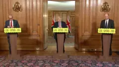 Entrevista coletiva no Reino Unido sobre a pandemia de covid-19