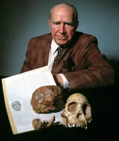 Dart com o artigo na revista Nature e os fósseis