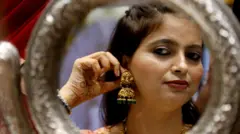 woman weating Gold jewellery 