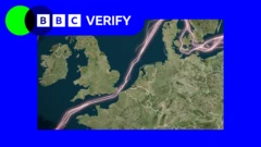 A satellite map showing the passage around sailing through the English Channel