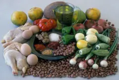 Au Ghana, ingrédients pour un ragoût.