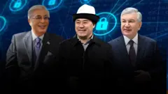 Qozog‘iston, Qirg‘iziston va O‘zbekiston prezidentlari rasmlaridan iborat kollaj.