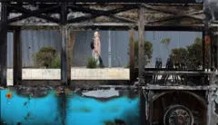 اتوبوس سوخته در تهران 