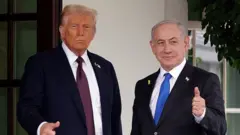 Donald Trump y Benjamin Netanyahu durante su conferencia de prensa conjunta en Washington el 29 de setiembre.