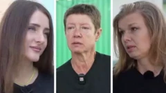 Освобожденные Ольга Новикова, Ирина Санковская и Ксения Луцкина (слева — направо)
