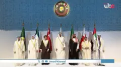  رهبران کشورهای شورای همکاری خلیج فارس در برابر پرچم‌ کشورهایشان 