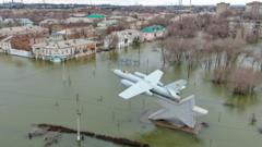 Затопленная площадь Гагарина в Орске