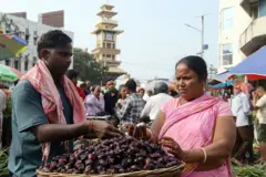 वीरगन्ज घण्टाघरनजिकै सडकमा लागेको बजारमा किनमेल गर्न खोज्दै एक महिला