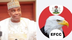 Foto of Aminu Tambuwal and EFCC logo