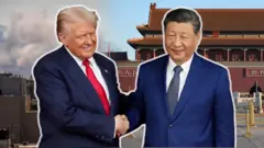 特朗普和習近平握手