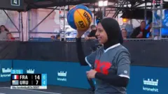Sara Gamal on the court