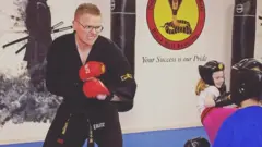 Gavin Eastham practicing martial arts