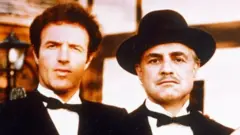 James Caan, Marlon Brando, Al Pacino y John Cazale en "El padrino".
