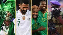 Un fan du Nigéria, Riyad Mahrez, les célébrations des Comores et un soldat camerounais