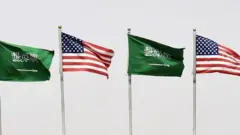 پرچم عربستان و آمریکا