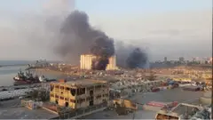 The blast in Beirut's port district, 4 August 2020