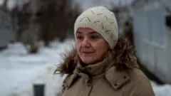 Liudmyla Bobova has lived in Kharkiv's "module city" since the beginning of the war. "I can breathe freely here," she said.
