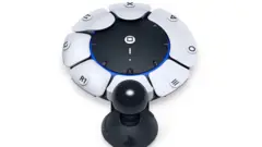 Sony's new controller, a disc shape with a joystick and several numbered buttons