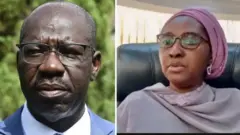 Edo State Govnor, Godwin Obaseki and Minister of Finance, Budget and National Planning, Madam Zainab Ahmed