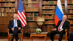 President Joe Biden and Russia"s President Vladimir Putin meet for the U.S.-Russia summit at Villa La Grange in Geneva, Switzerland, June 16, 2021