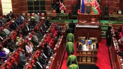 Suasana pembukaan sidang parlemen di Kenya