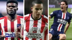Thomas Partey, Theo Walcott ati Edinson Cavani