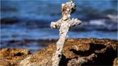 The sword encrusted with marine organisms. Photo: 18 October 2021