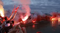 Crvena zvezda, proslava titule, navijači Zvezde, Delije