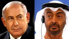 İsrail Başbakanı Binyamin Netanyahu ve Birleşik Arap Emirlikleri Veliaht Prensi Muhammed bin Zayed